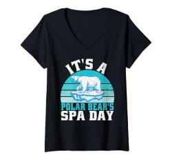 Damen It's a Polar Bears Spa Day Ice Bath T-Shirt mit V-Ausschnitt von Cold Plunge Acessories