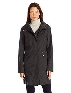 Cole Haan Damen Back Bow Packable Hooded Rain Jacket Jacke, schwarz, X-Small Zierlich von Cole Haan