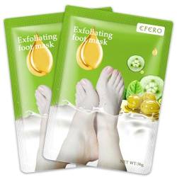 Colexy Fußmaske 2 Paar Fußpeeling-Maske, Hornhaut Socken Fuss Peeling Maske, Exfoliating Fussmaske für Zarte Füße, Hornhaut und Abgestorbene Haut Entfernen, Zarte Füße Fuß-SPA-Socken (Oliven/1) von Colexy