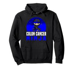 Darmkrebs Ninja Bewusstsein Lustiges blaues Band Unterstützung Pullover Hoodie von Colon Cancer Awareness products (Lwaka)