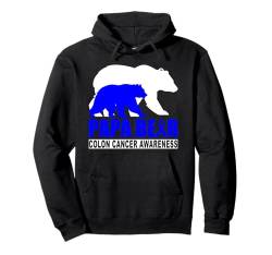 Darmkrebsbewusstsein Papa Bär Blau Unterstützung Vater Papa Pullover Hoodie von Colon Cancer Awareness products (Lwaka)