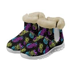 Coloranimal Schneestiefel für Damen, Stiefeletten, Winter-Wanderschuhe, Outdoor, warme Stiefel, rutschfeste Damenstiefel, Vintage Sunflower Aztec Geometrie, 39.5 EU Herren/42 EU Frau von Coloranimal