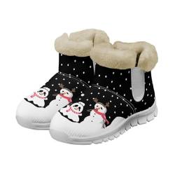 Coloranimal Schneestiefel für Damen, Winterstiefel, Slipper, Winter, Knöchelschuhe, bequeme Wanderschuhe, rutschfest, Outdoor, warme Booties, Schneemänner Ghost, 39.5 EU Herren/42 EU Frau von Coloranimal