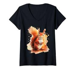 Damen Eichhörnchen Baby T-Shirt mit V-Ausschnitt von Colorful Baby Animal