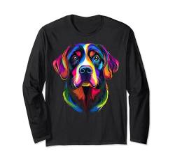 Bunter American Staffordshire Terrier Lover Netter Hund Schwarz Langarmshirt von Colorful Dog Face