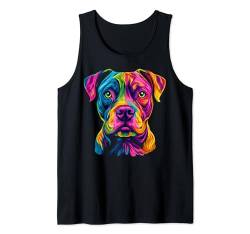 Bunter American Staffordshire Terrier Lover Netter Hund Schwarz Tank Top von Colorful Dog Face