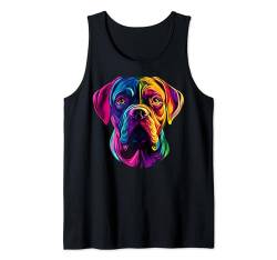 Bunter Boerboel Gesicht Welpe Hundeliebhaber Niedlich Männer Frauen Schwarz Tank Top von Colorful Dog Face