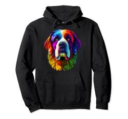 Buntes Bernhardinergesicht, niedlicher Hundeliebhaber, für Männer und Frauen, Schwarz Pullover Hoodie von Colorful Dog Face