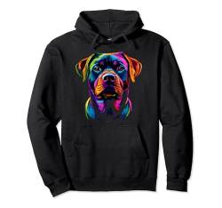 Buntes Rottweiler-Gesicht Rottie Hundeliebhaber Männer Frauen Schwarz Pullover Hoodie von Colorful Dog Face