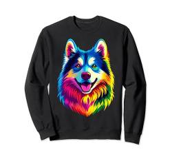 Samojede, Smiling Sammie Hundeliebhaber, Schwarz Sweatshirt von Colorful Dog Face