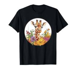 Niedliche Giraffe mit Blumen I Giraffe T-Shirt von Colorful Giraffe Art I Kids Giraffe