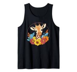 Niedliche Giraffe mit Blumen I Giraffe Tank Top von Colorful Giraffe Art I Kids Giraffe