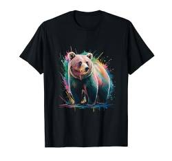 Bär Herren Damen Bunt Aquarell Bär T-Shirt von Colorful Watercolor Animal Designs