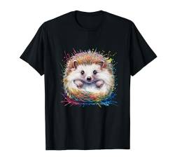 Igel Herren Damen Bunt Aquarell Igel T-Shirt von Colorful Watercolor Animal Designs