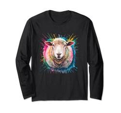 Schaf, Herren, Damen, bunt, Aquarell, Schaf Langarmshirt von Colorful Watercolor Animal Designs