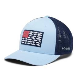 Columbia Unisex-Erwachsene PFG Fischflagge Mesh Ballkappe Cap, Segel-/Collegiate Navy/Inshore-Flagge, Small-Medium von Columbia