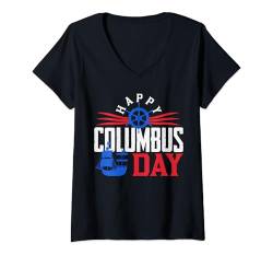 Damen Christoph Kolumbus Italienisch-Amerikanischer Kolumbus-Tag T-Shirt mit V-Ausschnitt von Columbus Day Christopher Columbus Shirts & Gifts