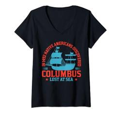 Damen Christoph Kolumbus Italienisch-Amerikanischer Kolumbus-Tag T-Shirt mit V-Ausschnitt von Columbus Day Christopher Columbus Shirts & Gifts