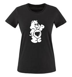 Comedy Shirts - Glücksbärchi - Damen T-Shirt - Schwarz/Weiss Gr. 3XL von Comedy Shirts