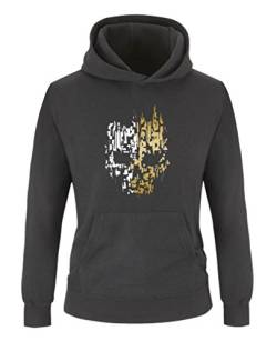 Comedy Shirts - Küstenkind Anker - Jungen Hoodie - Schwarz/Gold-Weiss Gr. 152/164 von Comedy Shirts