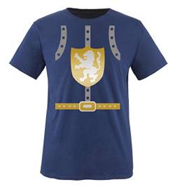 Comedy Shirts - Ritter KOSTÜM II - Kinder T-Shirt - Navy/Silber-Gold Gr. 122-128 von Comedy Shirts