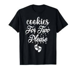 Cookies For Two Please Schwangerschaftsankündigung Baby Reveal T-Shirt von Cookies For Two Please Funny Pregnancy Reveal