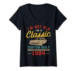 Damen Ich bin nicht alt Ich bin ein Custom Built - 1984 - Classic - Auto T-Shirt mit V-Ausschnitt von Cool Anniversary - Birthdays - Gift Stuff