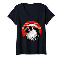 Damen Osprey Sonnenbrille, Sonnenuntergang, Retro-Stil, Vintage-Stil, 70er Jahre T-Shirt mit V-Ausschnitt von Cool Birds Sunset Retro Vintage 70s Store
