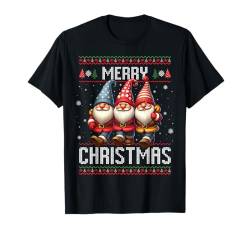 Gnome Friends Ugly Christmas Snow Xmas Jungen Mädchen Kinder T-Shirt von Cool Christmas Party Friends