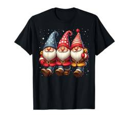 Zwerge Freunde Weihnachten Schnee Xmas Jungen Mädchen Kinder T-Shirt von Cool Christmas Party Friends