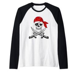 Piraten Shirt Kinder oder Erwachsene Schwerter und Totenkopf Raglan von Cool Pirate Shirts