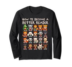 Leselehrer Wie man ein besserer Leser wird Tiere Langarmshirt von Cool Reading Teacher Designs