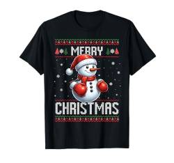 Schneemann Boxen Frohe Weihnachten Schnee Jungen Mädchen Kinder T-Shirt von Cool Snowman Play Ugly Christmas