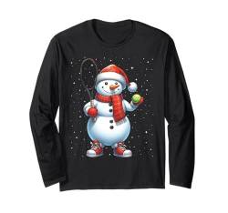 Schneemann Tennis Weihnachten Schnee Jungen Mädchen Kinder Xmas Party Langarmshirt von Cool Snowman Play