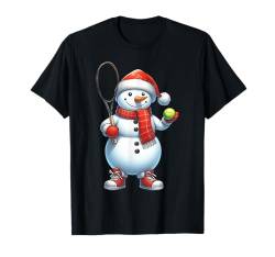 Tennis Schneemann Nikolausmütze Weihnachten Weihnachten Jungen Mädchen Kinder T-Shirt von Cool Snowman Play