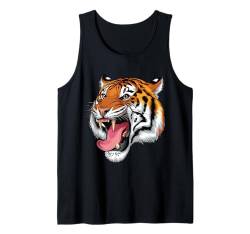 Tiger Roar Vintage Brüllender Bengalischer Tiger Liebhaber Tank Top von Cool Tiger Design