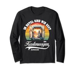 Hier sind wir Zuhause Kastenwagen Camping Natur Caravan Langarmshirt von Coole Reise,Camper,Abenteuer, Motive