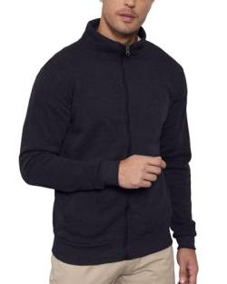 Cooleep Sweatshirt Herren mit Reissverschluss Zipper Hoodie Sweatjacke ohne Kapuze Langarm Hoody mit Taschen für Männer Schwarz L von Cooleep