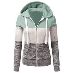 pullover damen winter, Damen Sweatjacke Kapuzenpullover Herbst Winter Jacke Parka Mantel Winterjacke Warm Gefüttert Reißverschluss Sweatshirt Langarm Hoodie Lang Jacken Mantel Casual Übergangsjacke von Copelsie