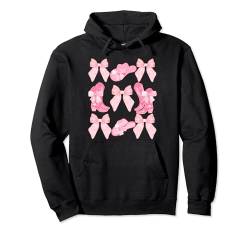 Cowboystiefelhut mit pinker Schleife Pullover Hoodie von Coquette Pink Bow Cowboy Boots Hat Western