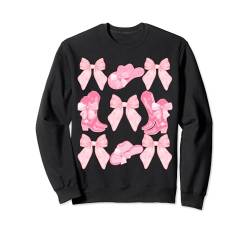 Cowboystiefelhut mit pinker Schleife Sweatshirt von Coquette Pink Bow Cowboy Boots Hat Western