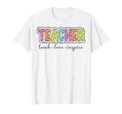 Lehrer Back To School Social Club Teach Love Inspire Woman T-Shirt von Coquette School Teachers Shop