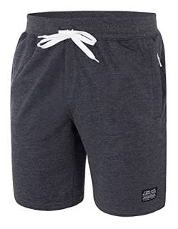 Core Department kurze Hose Herren I Herren Shorts I bermuda shorts Herren mit Seitentaschen und Reißverschluss und Tunnelzug I Herren Shorts für Heim und Freizeit Grau - Graphit Gr. L von Core Department