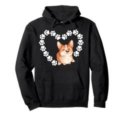 Lustiges Katzenherz mit Pfotenherz, Corgi, Hundeliebhaber Pullover Hoodie von Corgi Dog Apparel