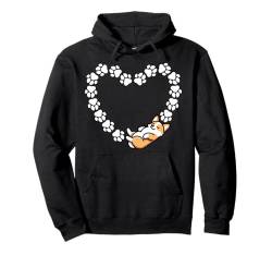 Lustiges Katzenherz mit Pfotenherz, Corgi, Hundeliebhaber Pullover Hoodie von Corgi Dog Apparel