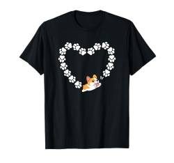 Lustiges Katzenherz mit Pfotenherz, Corgi, Hundeliebhaber T-Shirt von Corgi Dog Apparel