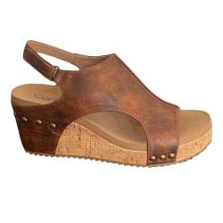 Corkys Footwear Carley Damen Casual Wedge 6,3 cm, Washed Cognac, 40.5 EU von Corkys Footwear