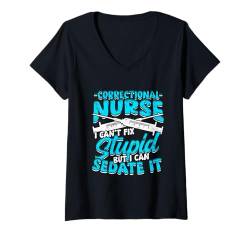 Damen Korrekturkrankenschwester T-Shirt mit V-Ausschnitt von Correctional Nurse Gifts for Women and Men