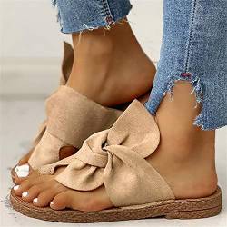 Corrective sandals Sandalen Damen Plateau Espadrille Geschlossener Zehsandalen Summer Große Bequeme Strandschuhe Mit Bogen Damen Flache Leder Sommerschuhe,Khaki,40 von Corrective sandals