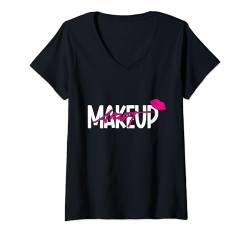 Damen Visagistin Kosmetikerin Kosmetikerin Gesichtsbemaler T-Shirt mit V-Ausschnitt von Cosmetics Makeup Artist Apparel For Women Girls